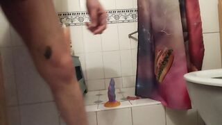 Headed to the bathroom to attempt my fresh fatter fuck stick if it can fit into my arse prettily