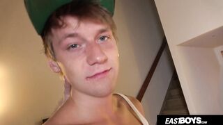 Fabulous ash-blonde dude gets hand-job large salami