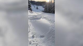 Nate Beauties deep throating Aaron Hugese in the snow