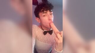 POINT OF VIEW: playboy bunny femboy is blowing u off