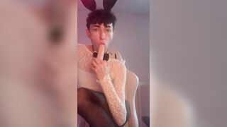 POINT OF VIEW: playboy bunny femboy is blowing u off