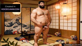 Bara Cartoon - Wolf Takeshi in Asian clothes - Yaoi Jerk Off Instructions Softcore audio for Dudes
