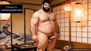 Bara Cartoon - Wolf Takeshi in Asian clothes - Yaoi Jerk Off Instructions Softcore audio for Dudes