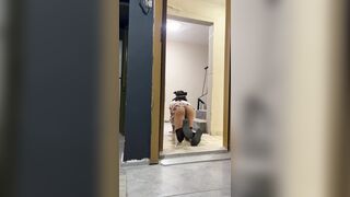 Sissy CD Luna Crawls in Colon Public