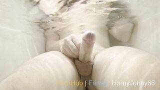 I took a bathtub and jizz underwater