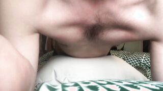 Red-hot fellow plows cushion, then masturbates off for cum shot