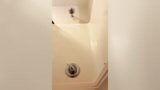 Getting in the tub in my lingerie