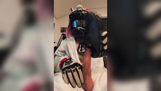 Unicorn nails with his sneakers and jizzes