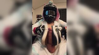 Unicorn nails with his sneakers and jizzes