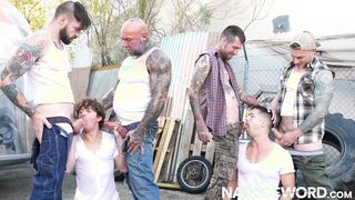 NAKEDSWORD Greyson Myles And Eddie Patrick Having A Gang Outdoor Hump