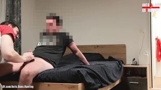 Heterosexual Timid Handyman Plumbs Mike Condom-free on the Sofa and Jizzes Again After a Fellatio