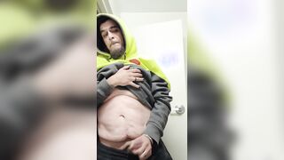 Lightskin Latin money-shot in bury. Still in my work uniform