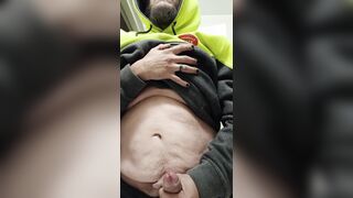 Lightskin Latin money-shot in bury. Still in my work uniform