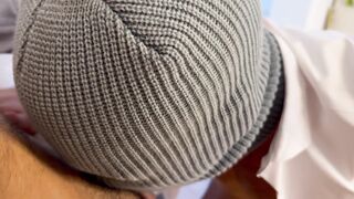 Inhaling off a monstrous man meat during home office!