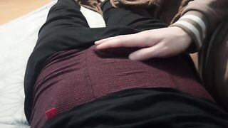 My heterosexual buddy helped me spunk with juicy cum, jizz flow