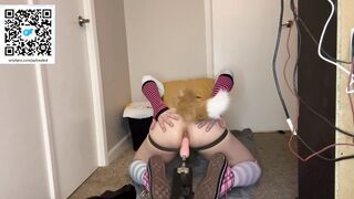 Femboy fur covered boinked by machine