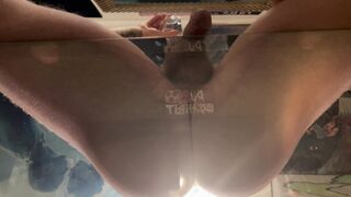 Squatting my immense culo on my glass coffee table - CAMERA two