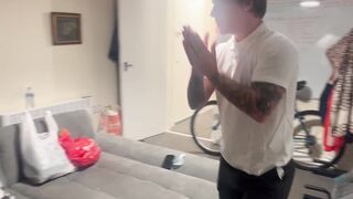 Insane Skool Fellow jizzes back to an empty building = empty ball-sac