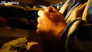 Immense Jism Dribbling from Ample Uncircumcised Spunk-pump onto Arm Solo Homo