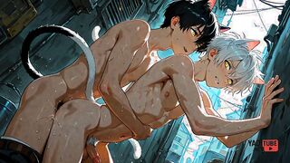 Yaoi - OC Din & Dan two Marvelous Catboys Photograph Bevy