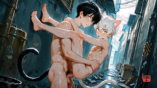 Yaoi - OC Din & Dan two Marvelous Catboys Photograph Bevy