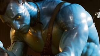 Homo Navi Avatar Powerful Blue Flesh Ass fucking Nailing