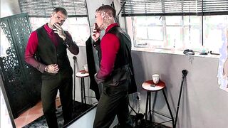 Suit unwrap while I smoke and masturbate off.