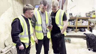 three Super-naughty Labourers Jerk Off on the Job