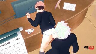 Jujutsu Kaisen Yaoi - Yuuji Humped By Gojo on a table
