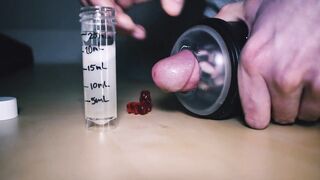 ASMR FLESLIGHT CLOSE UP CUM-SHOT COMPILATION BALL BUTTER EXPERIMENT IN A TEST TUBE IN ONE DAY