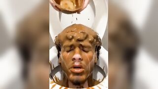 Face drowned in SHIT