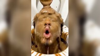 Face drowned in SHIT