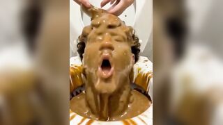 Face drowned in SHIT