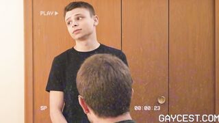 Gray haired DILF Dillon Stone studies crazy stepsons muscle assets