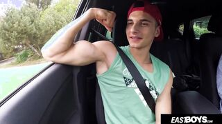 Jock Ripples Muscles in Truck