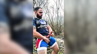 Exhibitionist cyclist Huge SPUNK