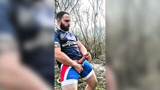 Exhibitionist cyclist Huge SPUNK