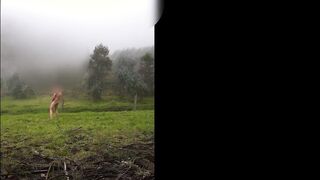 I enjoy ambling nude in the mountains and I end up milking