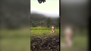 I enjoy ambling nude in the mountains and I end up milking