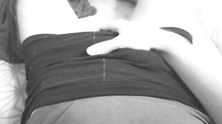 Boy paws his sausage