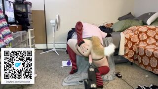 Sissy ruined by faux-cock machine