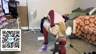 Sissy ruined by faux-cock machine