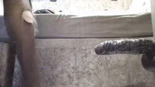 taking all nine iches of big black cock fuck stick