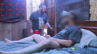 Snuck into my roomies bedroom and fellated him while he observed VR porno