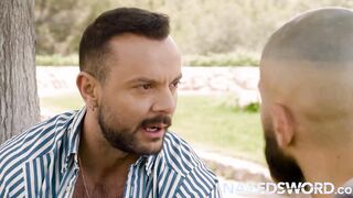 NAKEDSWORD Tattooed Francois Sagat Takes Sir Peter Hard Dick