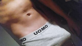 Lad ejaculates before douche