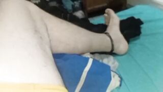 Fellow with monstrous boner in trunks, excellent oral