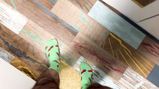 Frolic Green Socks with Crimson Pepper Pattern pres. by Earl Grin