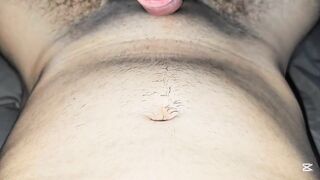 Boy has a bone to crunch like a cookie and faps on sofa linen