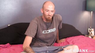 Tattooed John Masturbates His Cock While Watching Porn